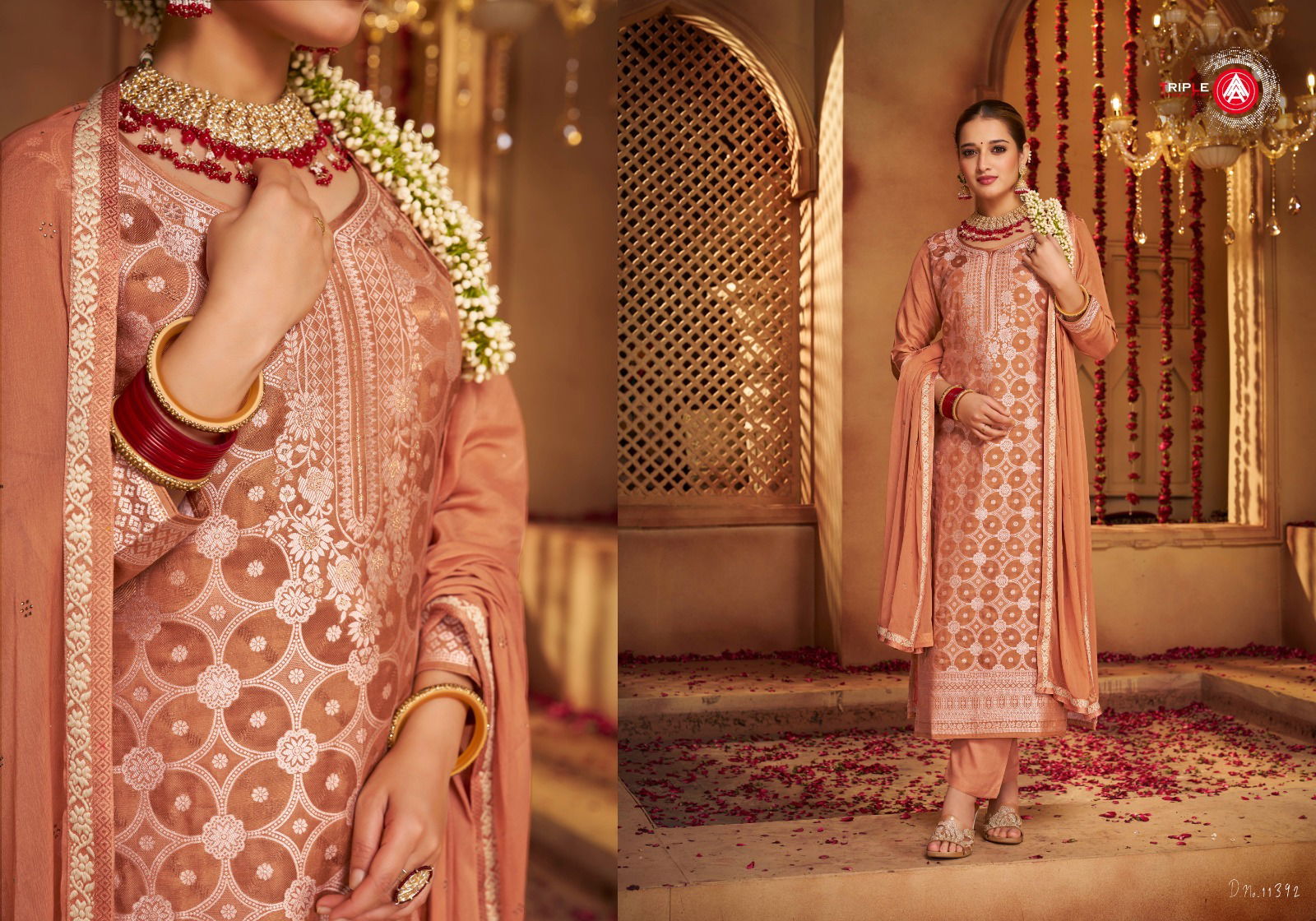 Triple Aaa Lotus Vol 2 Heavy Masleen Dress Material Catalog
